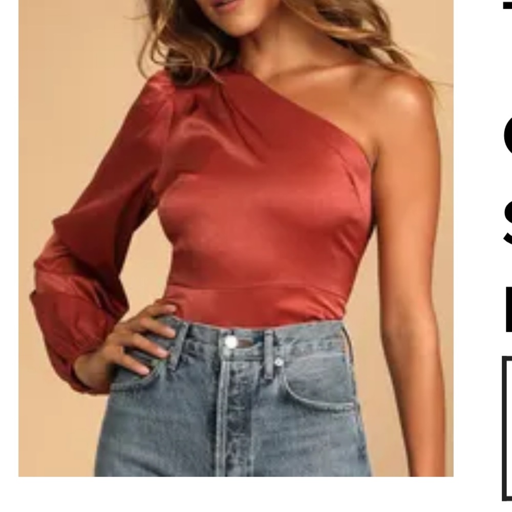 One shoulder NWT wove satin top